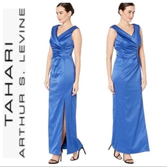 NWT Tahari Royal Blue Satin Evening Ball Gown – A Regal Touch to Your Closet - Picture 11 of 11